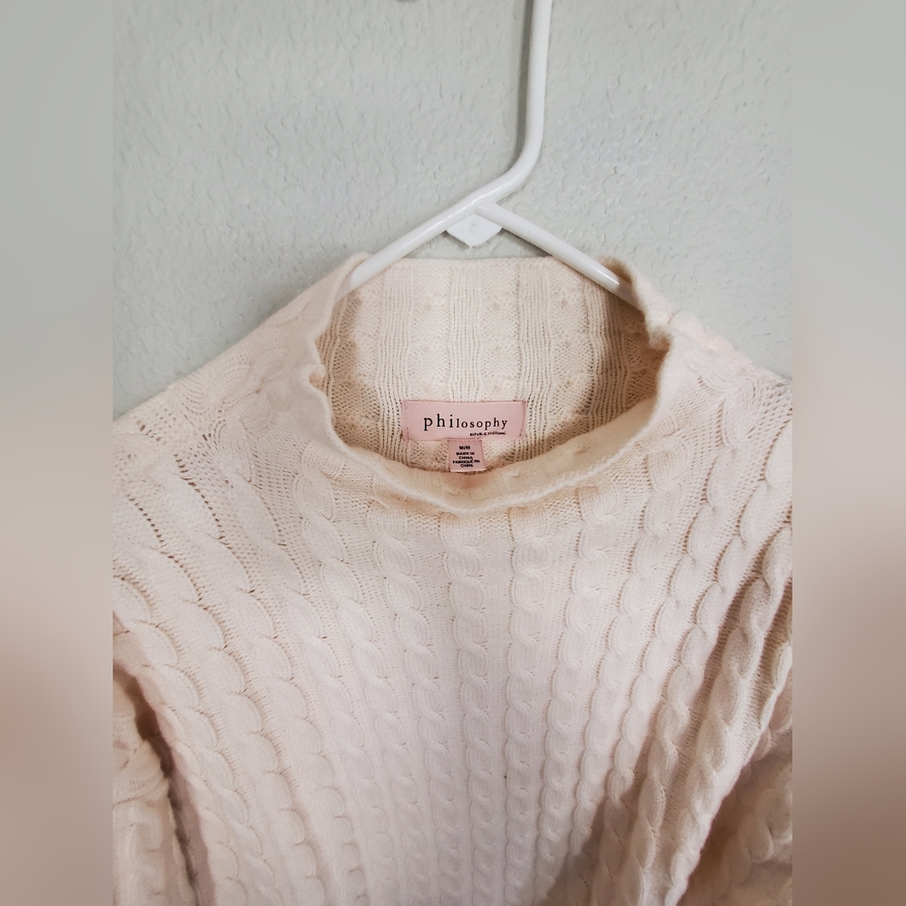 Philosophy Medium Ivory Mock Turtleneck Sweater